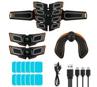 Aolso Electrostimulateur Musculaire, Ceinture Abdominale Electrostimulation, 6 Modes et 18 Intensités, Abdos Musculation Appareil pour Abdos/Bras/Jambes/Fesses,Homme Femme