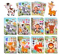 Aolso Enfant Autocollants Stickers, 24 Pcs Stickers Aesthetic, DIY Dessin animé Autocollant, Gommettes Enfant pour DIY Cadeau d'anniversaire Fête des Enfants Récompenses (Animaux de la jungle)