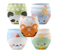 Aolso Lot de 5 culottes d'apprentissage de la propreté réutilisables avec motifs pour garçons, 100 % coton, lavables pour bébé - Tigre (Garçon-100)