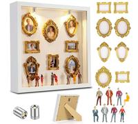 Aolso Mini boîte de Silhouette de musée à Faire soi-même, BoîTe Silhouette De MuséE Mode, DIY Mini Cadre Doré AVCE Mini Figurines, Cadeau Miniature, pour Saint-Valentin, Anniversaire(Blanc)