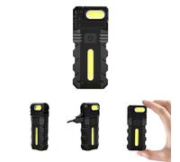 Aolso Mini Lampe de Poche LED G5-500 Lumens, Lampe de Poche Avec base Magnétique, Rotatif de Poche à Clip, Type-C Rechargeable pour Camping aux Activités de Plein Air et Détection des Taches(DC10)