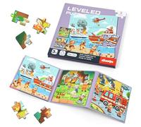 Aolso Puzzles Magnétiques pour Tout-Petits, Jouet Puzzle en Livres Pliants, Puzzles Magnétiques d'apprentissage, Cadeau Educatif pour Garçons et Filles 3 4 5 (Sauvetage Incendie)