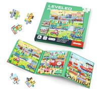 Aolso Puzzles Magnétiques pour Tout-Petits, Jouet Puzzle en Livres Pliants, Puzzles Magnétiques d'apprentissage, Cadeau Educatif pour Garçons et Filles 3 4 5 (Scènes de Circulation)