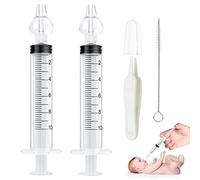 Aolso Seringue Nasale Bebe Professionnel Mouche Bebe Irrigateur Lot de 2 Mouches Bébé Seringue Nasale,Bebe Irrigateur Nasal Manuel avec Nasale en Silicone Nettoyable et Réutilisable