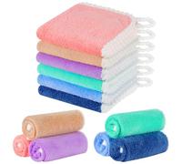 Aolso Serviette de Visage Bebe, 6 Pièces Gants de Toilette en Flanelle en Coton Bio, Petites Mini Lingettes en Coton Lavables Réutilisables et Pratiques pour la Toilette de Bébé