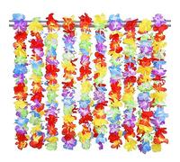 Aolvo Hawaii couronnes Leis, Tropical hawaïen Luau Lei Styles traditionnels Hawaiian Lei Tropical Hawaiian Leis volants Fleurs coloré Colliers et bandeau de plage fête Décoration - 10 pcs