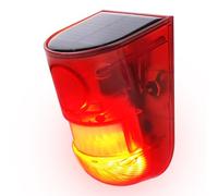 Aolyty Lampes solaires LED de sécurité, détecteur de mouvement extérieur, alarme sonore, alerte stroboscopique, lumière clignotante étanche (rouge)