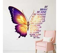 Aomaic Grands autocollants muraux colorés en vinyle avec citations en forme de papillon et phrase de motivation pour enfants filles salle de classe, salle de jeux, chambre à coucher, salon