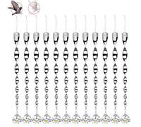AOMAIGAD 24 Pièces Effaroucheur Oiseaux Réfléchissant+Boule de Cristal Répulsifs Oiseaux Réfléchissants Set, Répulsifs réfléchissants, Effaroucheur Oiseaux, éloignez Les Oiseaux (24Pôle)