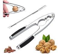 AOMAIGAD Casse Noisette, Casse Noix，Casse-Noisette en INOX，avec Manche antidérapant et 1 Fourchette en INOX，Convient pour Noix,Aux Noix,Noisettes,Amandes,Noix du Brésil ou Autres Écrous