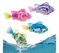 Aomantic Sarl Robot de Natation Jouet de Poisson, Lot de 4 Électrique Poisson Plastique Jouet, Natation Fish avec Lumière, pour Jouets de Bain pour bébé, s'amuser à l'heure du Bain