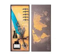 AOMAYLL Stylo Dip à Plume Set,Rétro Plume d'Oie Stylo de Calligraphi - avec 5 Plumes de Rechange, pour Signatures,Dessin,Ecriture,Décoration et Cadeau