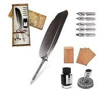 AOMAYLL Stylo Dip à Plume Set,Rétro Plume d'Oie Stylo de Calligraphi - avec 5 Plumes de Rechange, pour Signatures,Dessin,Ecriture,Décoration et Cadeau