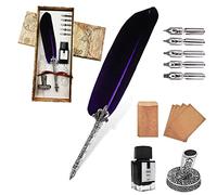 AOMAYLL Stylo Dip à Plume Set,Rétro Plume d'Oie Stylo de Calligraphi - avec 5 Plumes de Rechange, pour Signatures,Dessin,Ecriture,Décoration et Cadeau