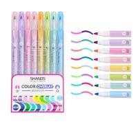 AOMAYLL TDual Tips Lot de 8 surligneurs colorés empilés pour journal, planificateur de bible, notes, école, fournitures de bureau (8)