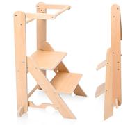 Aomdom Tour d'apprentissage Pliable, Tour d'aide culinaire Montessori Peu encombrante, Tabouret réglable pour Les Enfants de 18 Mois à 6 Ans (capacité de 50 kg)
