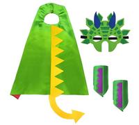 Aomig Cape Dinosaure 3pcs Costume Dragon et Cape, Masque pour Cosplay Halloween Carnaval Noël