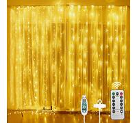 Aomig Guirlande Lumineuse Rideau,3m*3m 300 LED Rideau Lumineu,Basse Tension 5V,8 Modes d'Eclairage Etanche IP65 Exterieur et Interieur,Decoration pour Noël,Anniversaire,Fenêtre