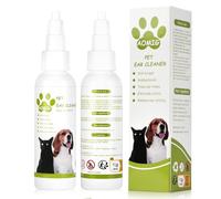 Aomig Huile Anti-Acariens pour Chien&Chat, 50ml Nettoyant Gouttes d'oreille avec Extrait de Poivre Vert, Huile de Cèdre, Apaise Démangeaisons et Inflammation, Dissout CéRumen, Mauvaises Odeurs