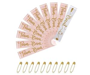 AOMIG Kit Accessoire Enterrement de Vie de Jeune Fille, Décoratives Dont 1 Blanc écharpe et 9 Or Rose écharpes, Décorations de Poule de Mariage en Or Rose pour Les Jeux de soirée Entre célibataire