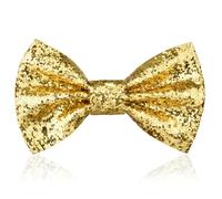 Aomig Noeud Papillon Homme avec Paillettes, 1PC Flash Nœud Papillon avec Crochet, Scintillant Nœud Papillon Réglable Noeud Papillon Pré-noué Formel pour Mariage Fête, Soirée, Carnavals(Or Clair)
