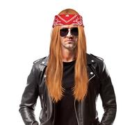 Aomig Perruque Ryan, Accessoires de Deguisement Disco des années 70, 80, 90 Rockstar Deguisement Halloween Hippie Années 1970, Fête à thème, Carnaval