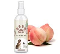 Aomig Spray Parfumé pour Chien Chat, 200ml Eau de Cologne avec Parfum de Pêche - Doux et Ludique - Longue Durée - Désodorisant - Non Collant - PH Neutre, pour Tous Les Types de Pelage