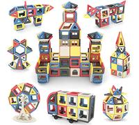 AOMIKS Magnet Building Tiles 173 Pcs 3D Mini Blocs Magnétiques Empilables Enfants Apprentissage STEM Jouets pour Filles et Garçons Éducation et Créativité