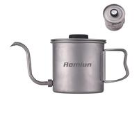 Aomiun Bouilloire à café d'extérieur Ti Pour Over 400 ml, bouilloire à col de cygne avec thermomètre et poignée pliable