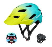 Aomiun Casque de vélo léger et réglable avec écran LED pour garçons et filles de 5 à 14 ans avec télécommande 64 motifs, doublure lavable pour cyclisme, scooter, patinage (vert)