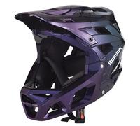 AOMIUN Casque de VTT intégral pour Homme avec visière, Doublure EPS, léger et Respirant, pour Tout-Terrain, Casque de Course (L 【59-61 cm】)