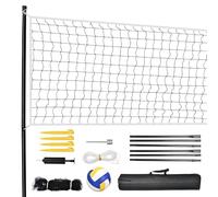 Aomiun Ensemble complet de volley-ball portable avec filet et sac de transport réglable en hauteur pour parcs, plages, arrière-cour, écoles, herbe (ensemble de volleyball)