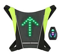 Aomiun Gilet De Cyclisme à LED Gilet Velo Clignotant Sac à Dos RéfléChissant Rechargeable par USB avec Télécommande, Sac De Sécurité pour Sport en Plein Air, pour Cyclisme, Course, Marche, Jogging