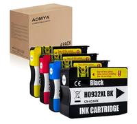 Aomya 932XL 933XL Lot de 4 cartouches d'encre de rechange pour HP 932XL 933XL 932 933, fonctionnent bien pour les imprimantes HPQ OfficeJet 6100 6600 6700 7110 7510 7612 7610