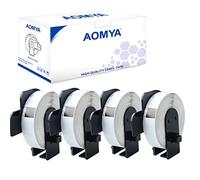 Aomya Lot de 4 rouleaux d'étiquettes blanches découpées pour classeur compatibles BRO DK-1203 - 17 mm x 87 mm - Avec 4 cartouches réutilisables - Utilisation pour QL-700 QL570 QL710W QL800 QL810W QL1060N