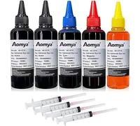 Aomya Universal Ink Kit de Recharge d'encre 500ml pour imprimantes HP Canon, Epsn, Brother, Lexmark Cartouches Rechargeables CISS Système CIS, 2BK+CMY Bouteille d'encre de Recharge Universelle