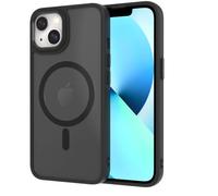 AOMYKE Coque Magnétique pour iPhone 13 / iPhone 14 Compatible avec MagSafe, Étui Mat Translucide Minimaliste PC+TPU Protection Antichoc Anti Rayures Dos Case - Noir