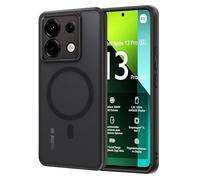 AOMYKE Coque Magnétique pour Xiaomi Redmi Note 13 Pro 5G / Poco X6 5G, Étui Mat Translucide Minimaliste PC+TPU Protection Antichoc Anti Rayures Dos Case - Noir