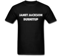 AOMZL T-shirt tendance pour homme avec logo Janet Jackson - Noir, Noir , S