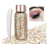 AONAT Body Glitter Gel, Paillettes Visage, Mermaid Sequins, Liquide Fard À Paupières, Pour Festival Masquerade Birthday Makeup, Cosmétique, Corps, Visage, Cheveux, Ongles (Marron Clair)