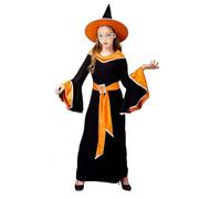 AONAT Costume de sorcière pour enfant Costume de Sorcière D'halloween Robe de Sorcière Glamour de La Fille d'Halloween pour Halloween déguisement enfant déguisement de carnaval robe de sorcière(L)