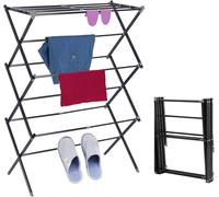 AONAT Etendoir Lessive Interieur Pliable,Étendoir à Linge Extensible Pliable,11 tiges sur 6 Niveaux,Petit Étendoir à Linge,Étendoir à Linge Intérieur et Extérieur pour Buanderie,Noir
