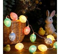 AONAT Guirlande Lumineuse Pâques 3 m 20 LED Oster Egg Lights,LED œufs de Pâques Batterie,Guirlande œufs Multicolores Warm White,Décoration Printemps Intérieur & Extérieur,Décor de Fête Jardin Fenêtre