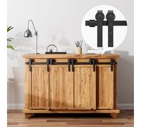 AONAYIOA Kit de quincaillerie pour mini porte coulissante d'armoire de 183 cm, ferrure de porte coulissante, ensemble complet de porte coulissante, coulissant silencieux, pour meuble TV à porte simpl