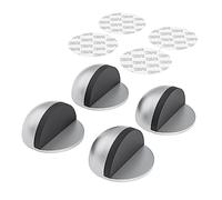 AONAYIOA Lot de 4 butées de porte adhésives 3M en acier inoxydable - Demi-dôme - Butée de porte en nickel brossé - Sans perçage - Pour bureau, chambre, salon, salle de bain