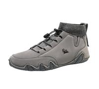 AONEGOLD Chaussures Pieds Nus Homme Femme en Daim Souple Faites Bottes de Fourrées Chaudes Doublure Hiver Chaussures Antidérapant Imperméables Outdoor Bottines de Marche Décontractées (gris,43 EU)