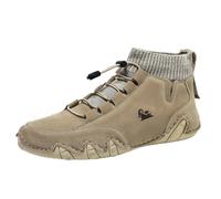 AONEGOLD Chaussures Pieds Nus Homme Femme en Daim Souple Faites Bottes de Fourrées Chaudes Doublure Hiver Chaussures Antidérapant Imperméables Outdoor Bottines de Marche Décontractées (kaki,41 EU)