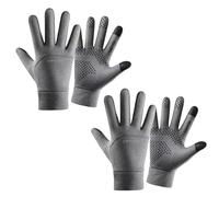 AONEGOLD Gants Thermiques 2.0 Homme Femme - Respirants Légers Tactiles Écran - Antivent Étanché Imper-Respirants pour Vélo Course Running Sport Outdoor Hiver (Gris*2paires,XL)
