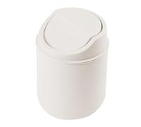 AONEGOLD Mini poubelle de table avec couvercle, petite corbeille à déchets 6,3 x 4,92 pouces, bac à rebuts pour bureau, table basse et coiffeuse, blanc (Blanc)