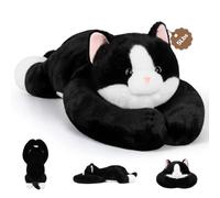 AONEGOLD Peluche Panda Roux lestée 1,5 kg, Coussin Peluche Doux, Aide à réduire l’anxiété et améliore Le Sommeil (Cat,65cm)